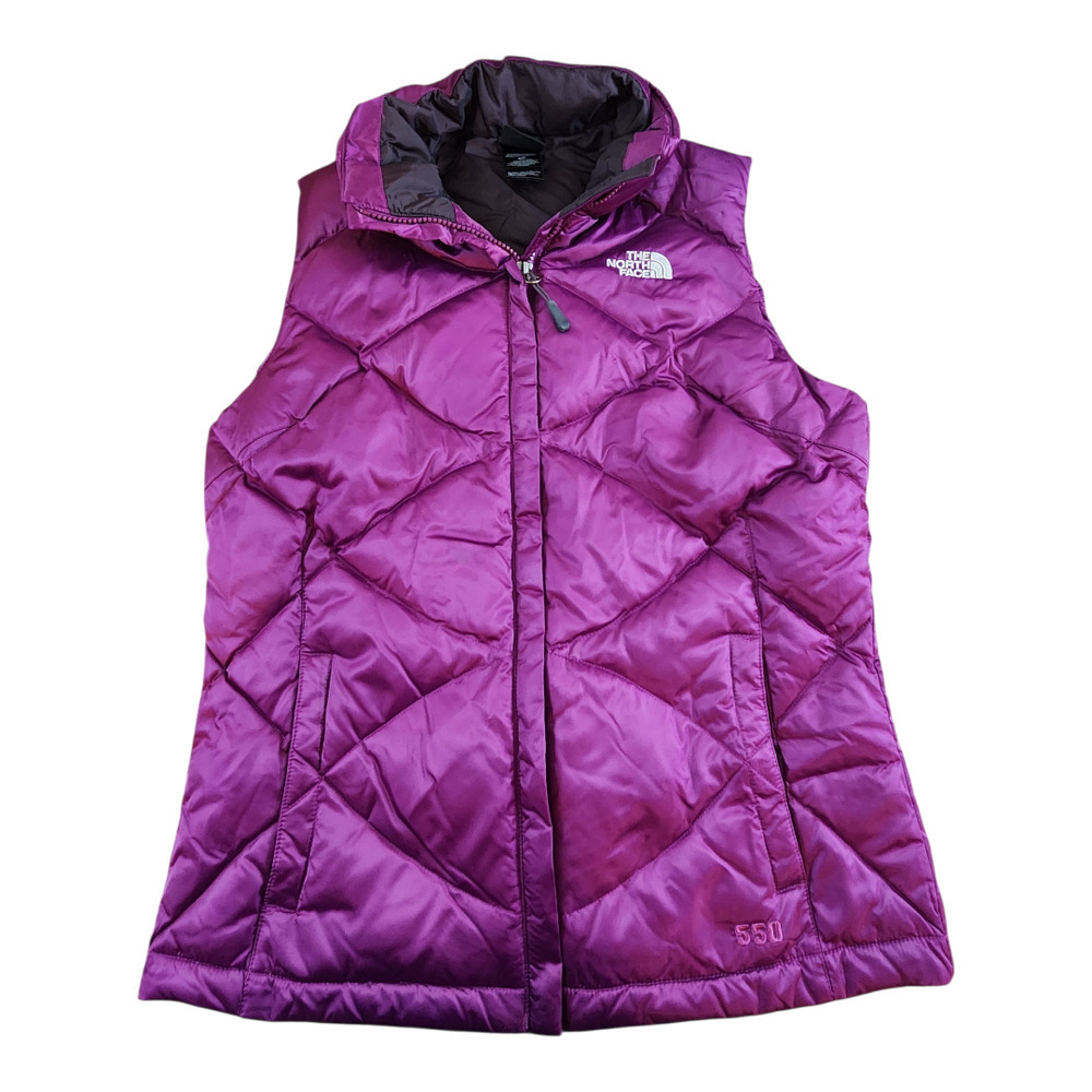 The North‎ Face 550 goose down puffer vest purple womens sz small full zip